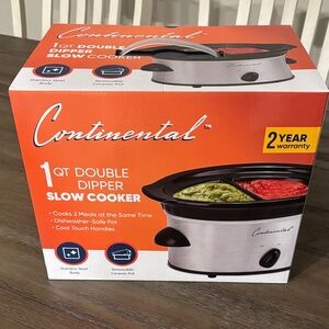 1 Qt Double Dipper Slow Cooker - Orange